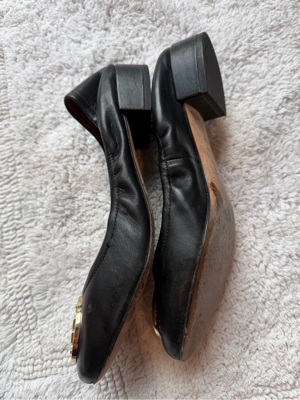 Tory Burch Benton Ballet Scrunch Back Nappa Leather 7.5 - Picture 2 of 5
